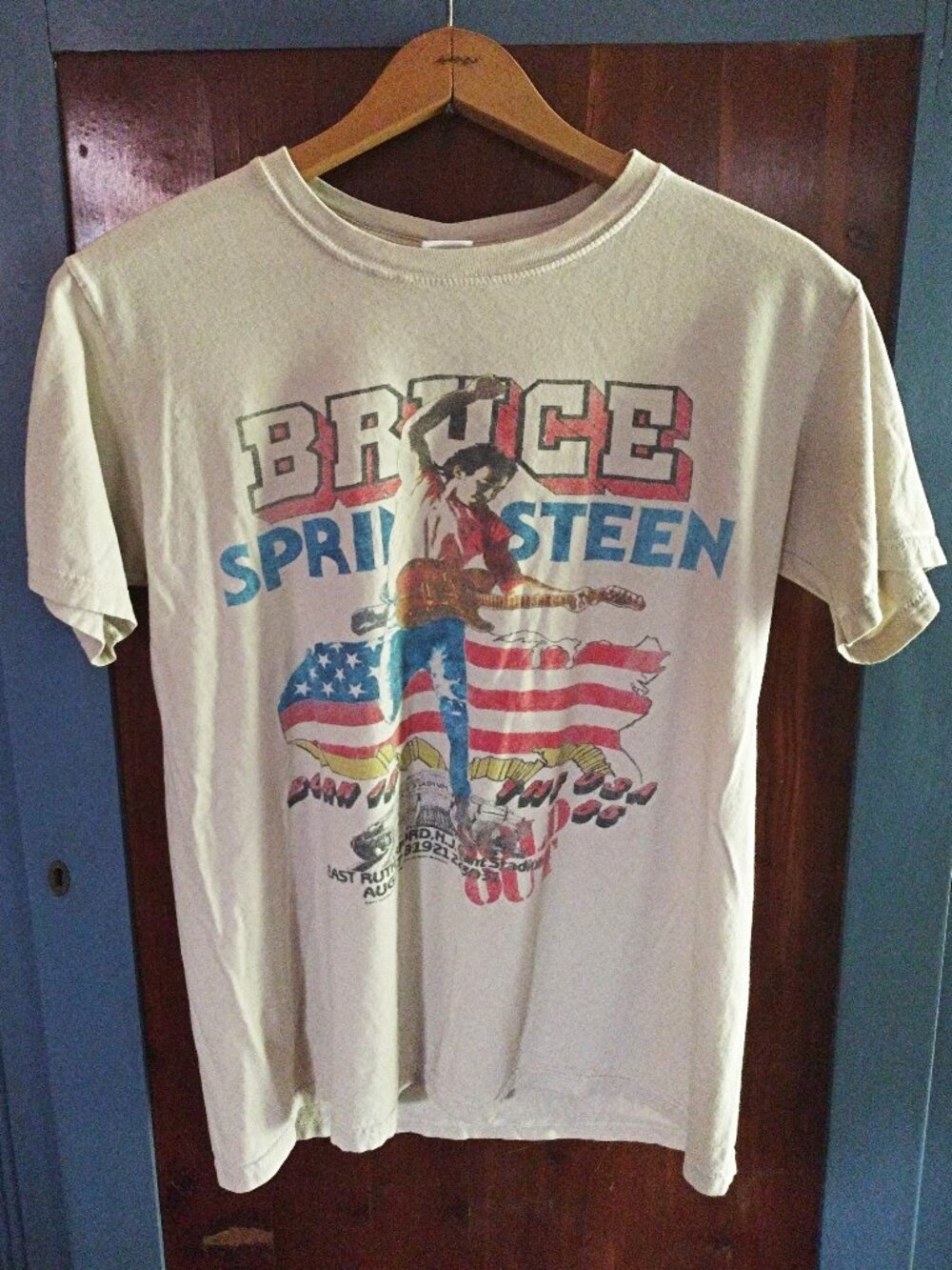 Bruce Springsteen T Shirt Cotton Unisex Gildgen Ring Spun Beige T Shirt